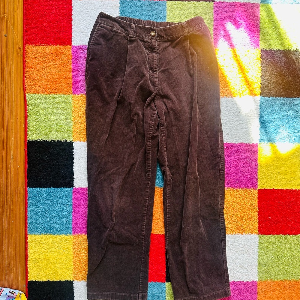 L.L. Bean Men's Dark Brown Corduroy Trousers